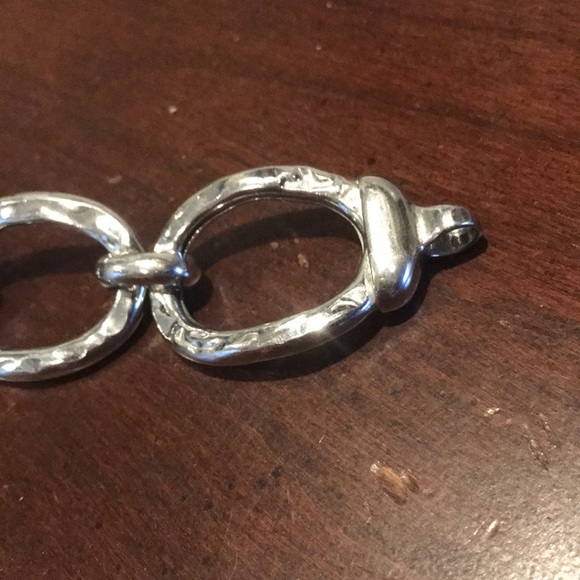 QVC Sterling Chunky Hammered Link Bracelet 7.25” - Picture 4 of 10